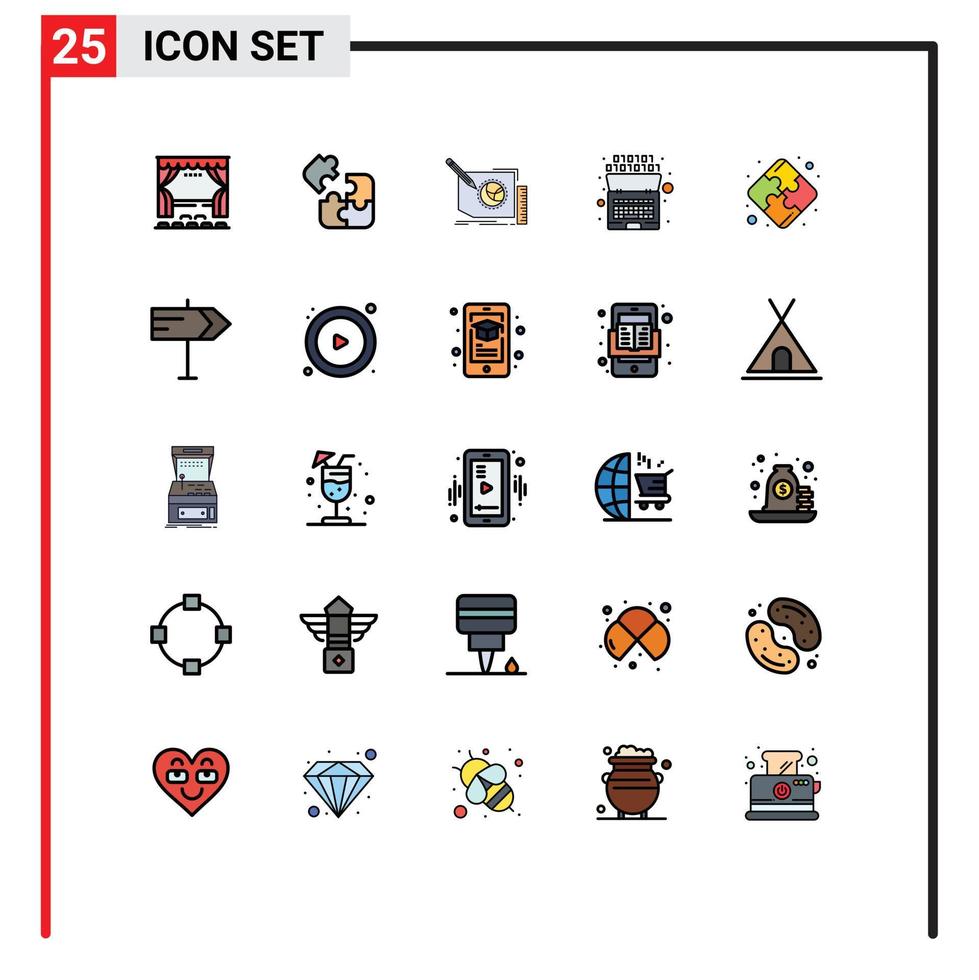 pack d'icônes vectorielles stock de 25 signes et symboles de ligne pour l'intelligence solution binaire page artificielle éléments de conception vectoriels modifiables vecteur