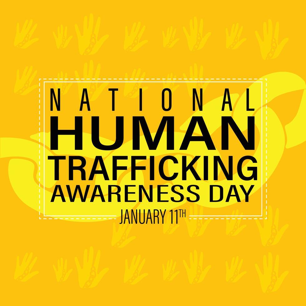 journée nationale de sensibilisation à la traite des êtres humains le 11 janvier. illustration vectorielle. vecteur