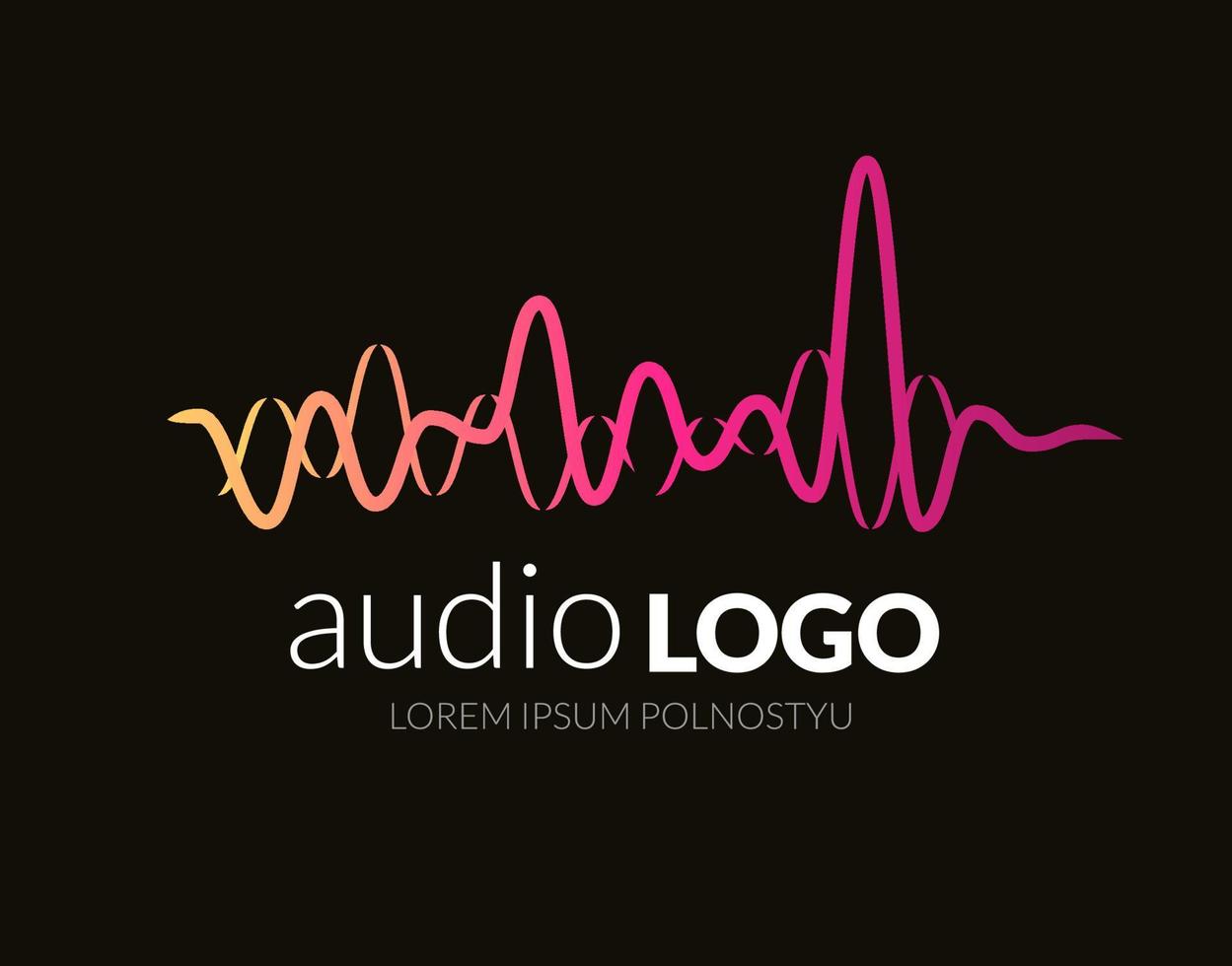 modèle de logo onde sonore, studio, musique, dj, système audio, magasin, marché, fête. marque, image de marque, entreprise, entreprise, identité, logotype. conception de style épuré et moderne vecteur