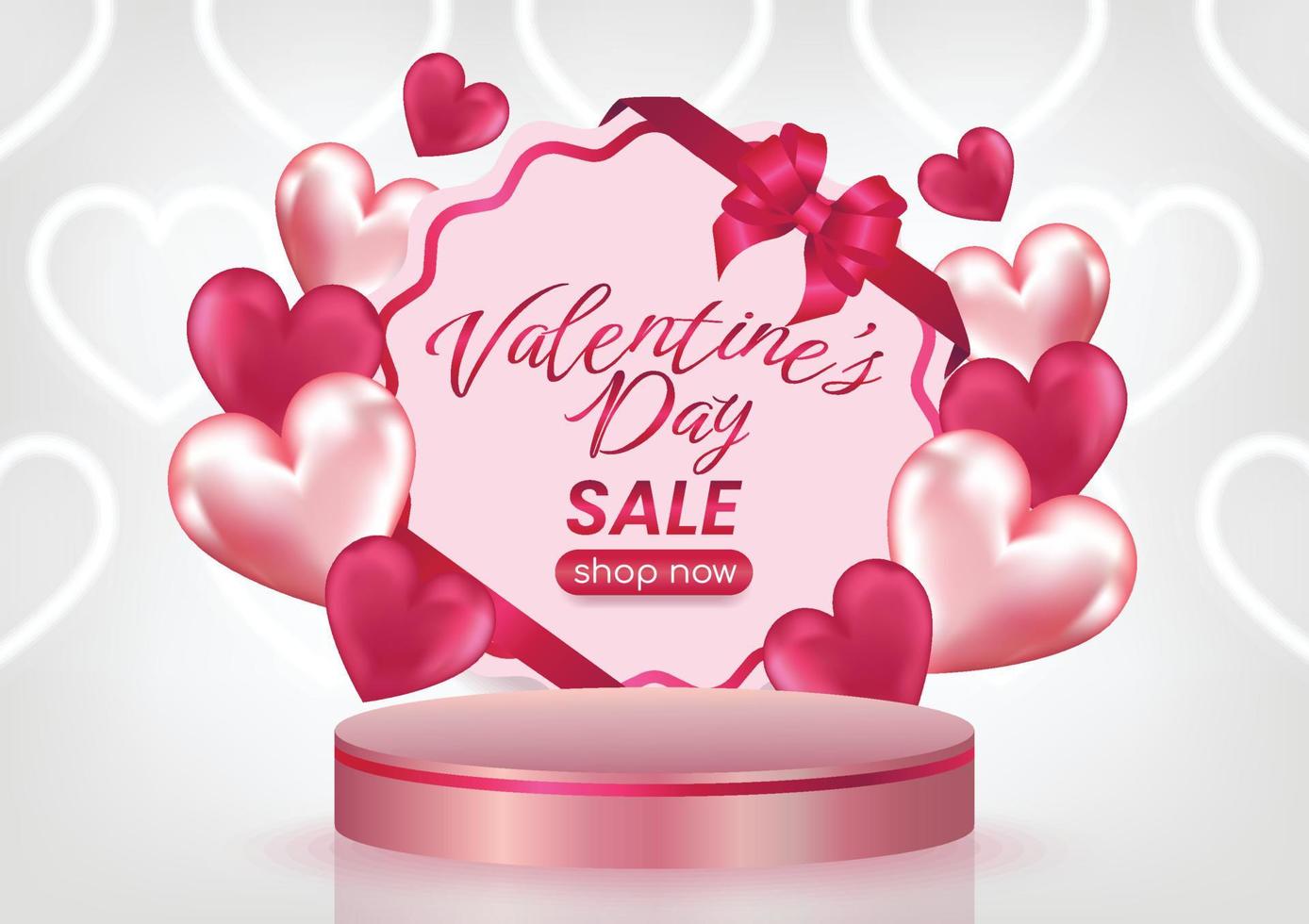 bannière de site Web d'affichage de vente de la saint-valentin vecteur