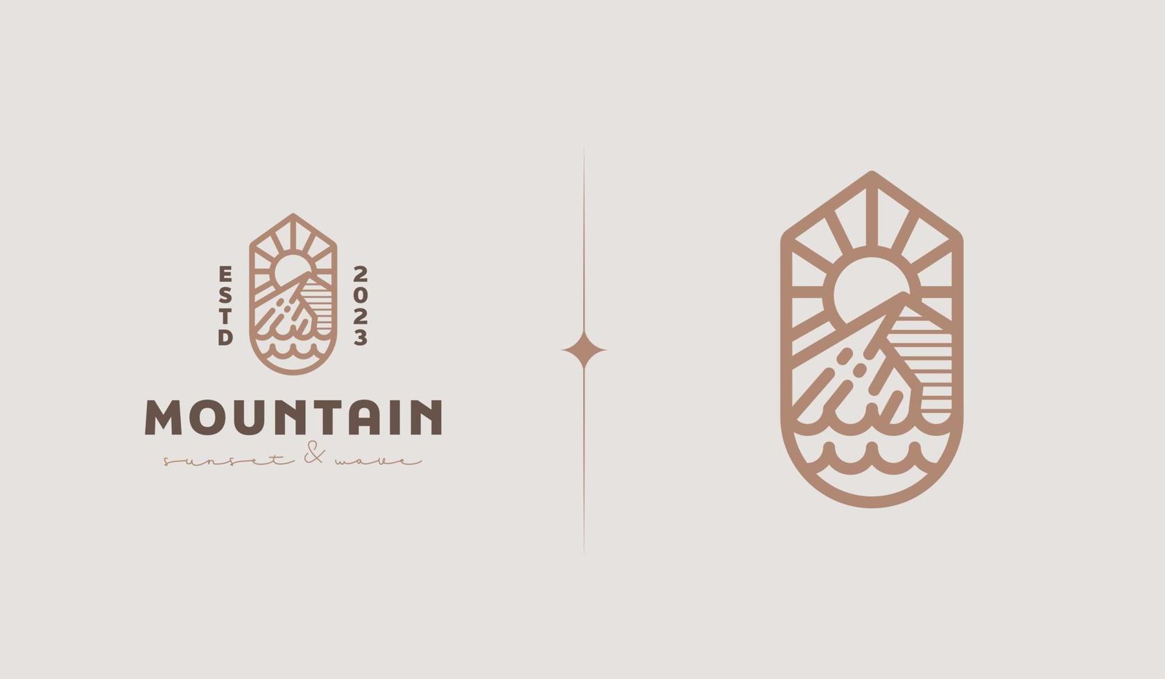 Montagne Rocheuse. paysage naturel au sommet d'une colline de montagne. symbole premium créatif universel. modèle de logo d'icône de signe vectoriel. illustration vectorielle vecteur