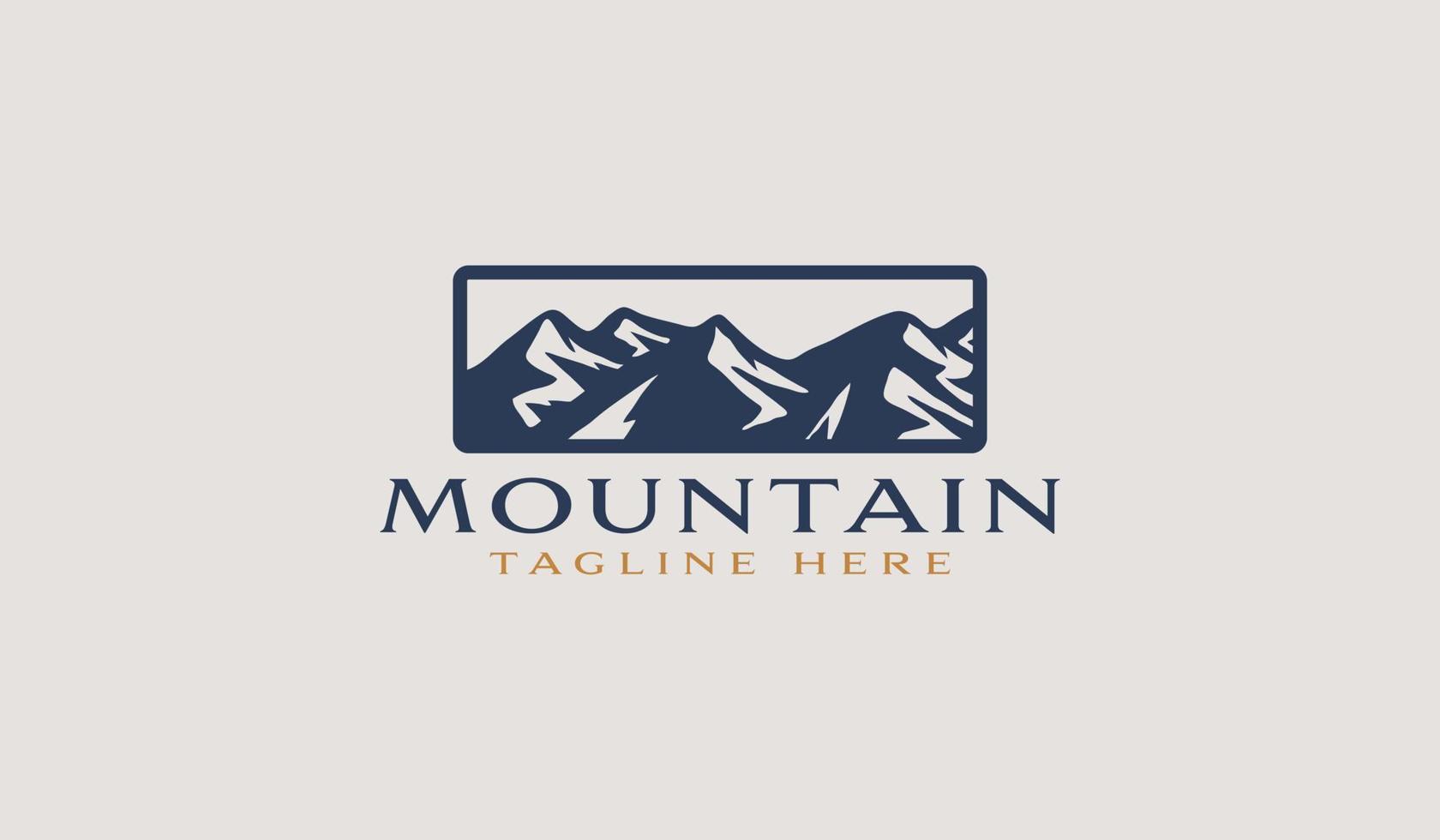 Montagne Rocheuse. paysage naturel au sommet d'une colline de montagne. symbole premium créatif universel. modèle de logo d'icône de signe vectoriel. illustration vectorielle vecteur