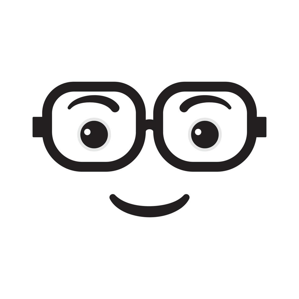 visage souriant avec illustration vectorielle de lunettes vecteur