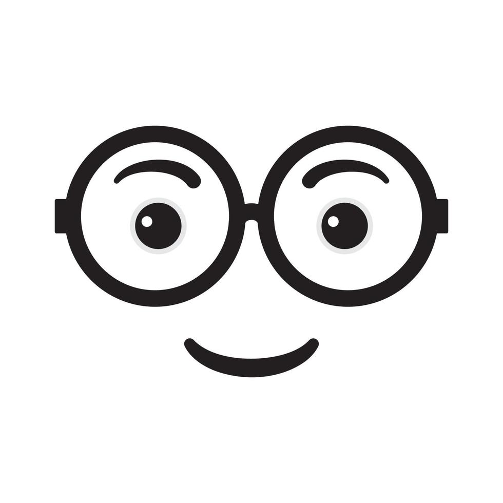 visage souriant avec illustration vectorielle de lunettes vecteur