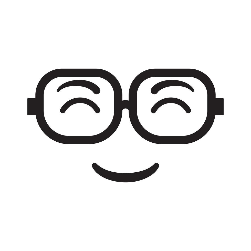 visage souriant avec illustration vectorielle de lunettes vecteur