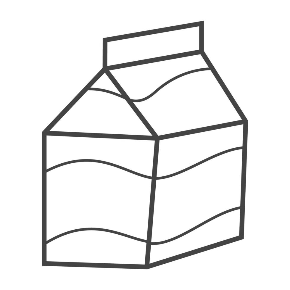 illustration de contour de vecteur de boîte de lait