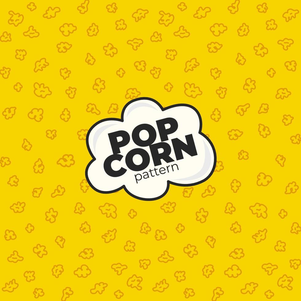 modèle de maïs soufflé pour l'emballage des collations. motif de flocons moelleux de pop-corn. motif de fond de pop-corn. griffonnage de pop-corn. vecteur