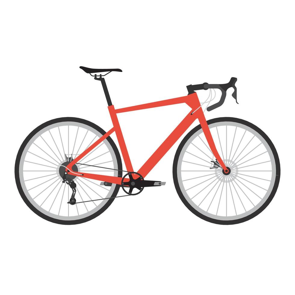 vecteur de vélo de gravier, vélo avec illustration de couleur rouge, isolé sur fond blanc