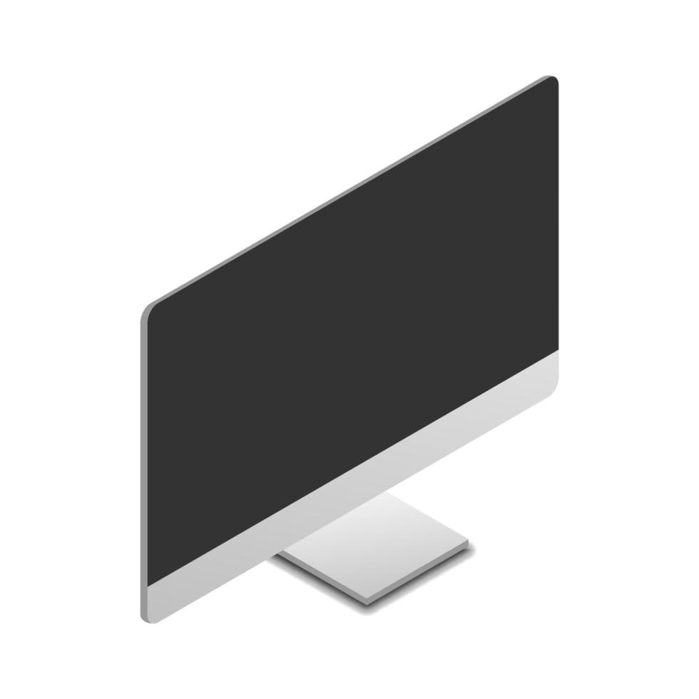 écran d'ordinateur isolé sur fond blanc illustration vectorielle avec vue isométrique vecteur