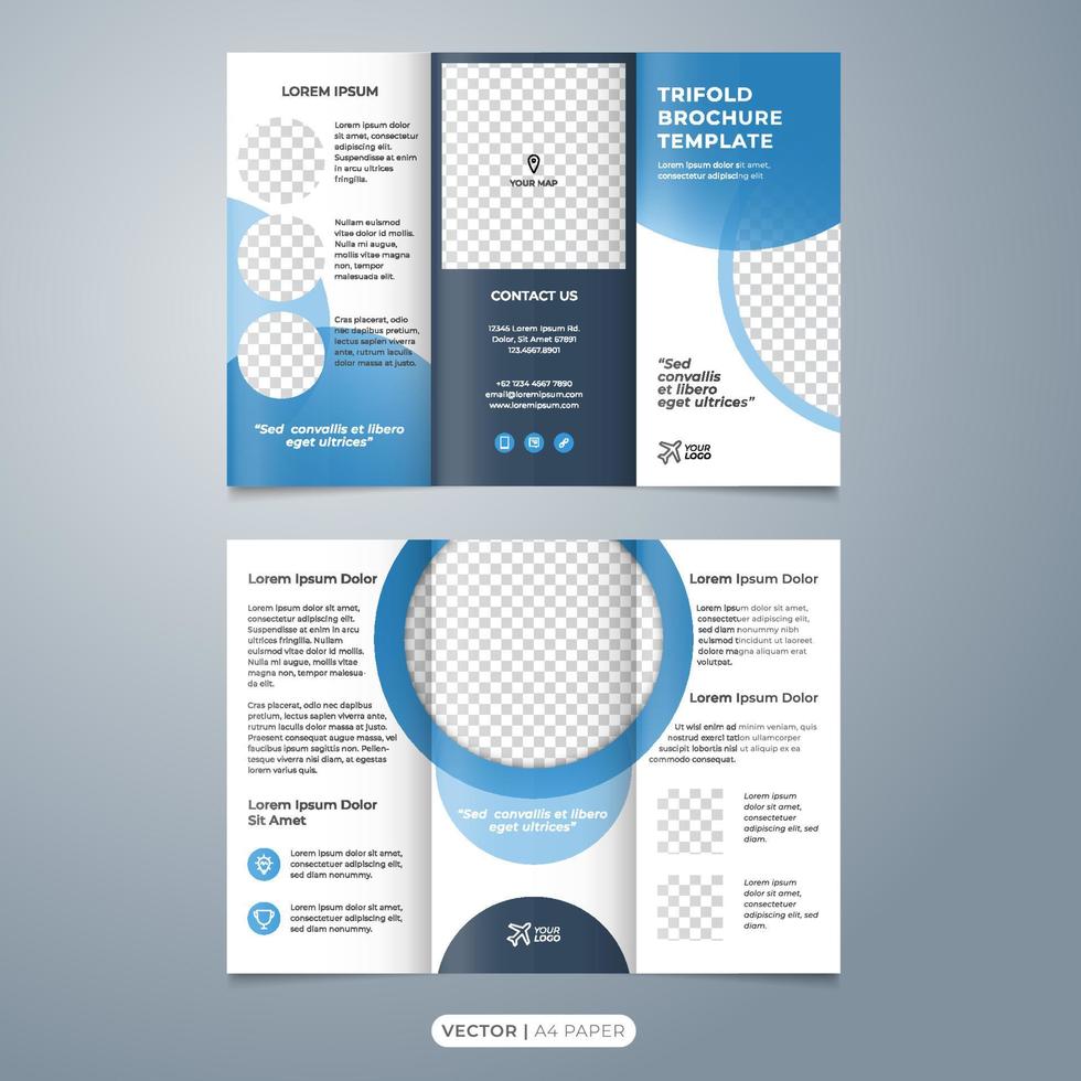 vecteur de modèle de brochure abstraite à trois volets avec format de papier a4