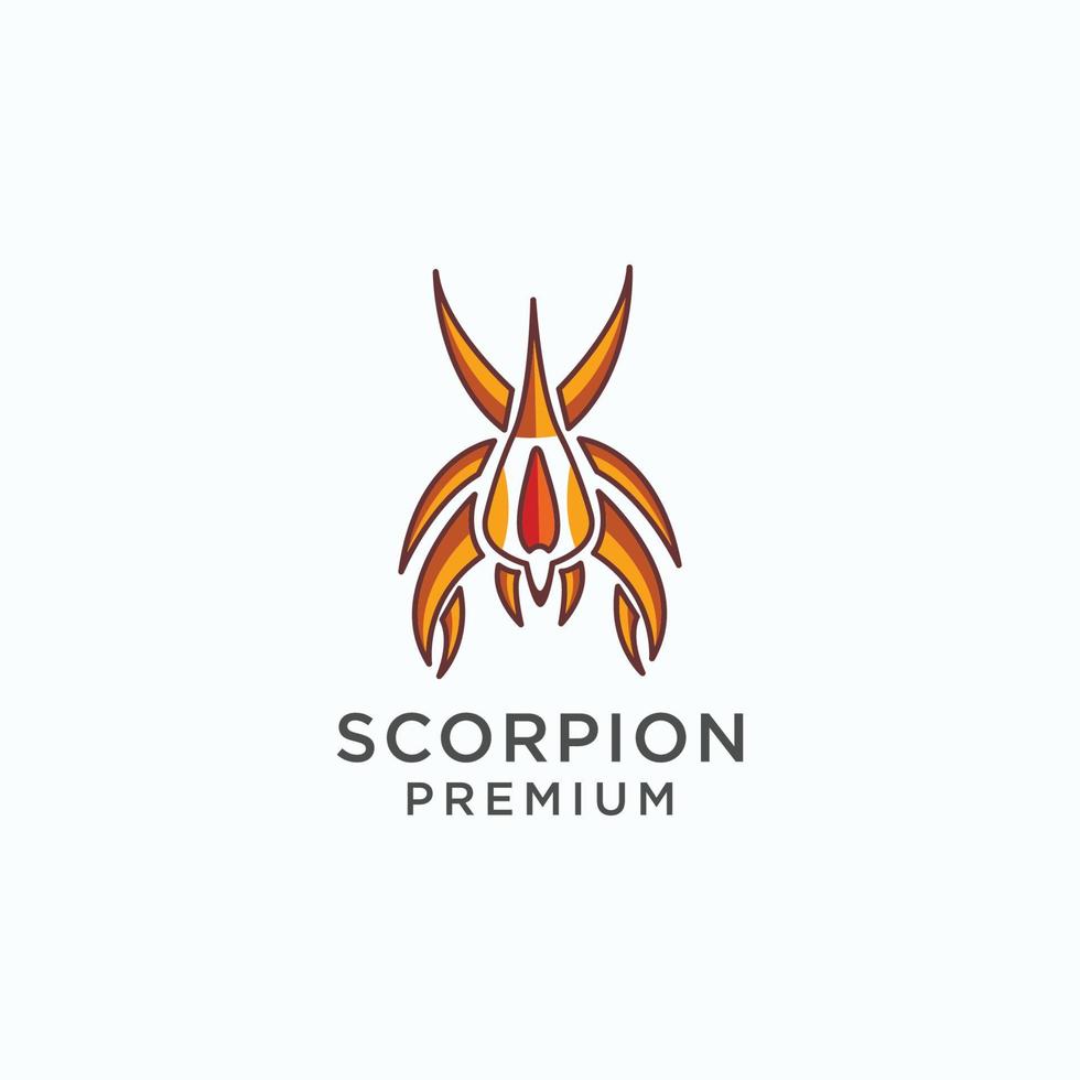 modèle de conception d'icône logo scorpion vecteur plat