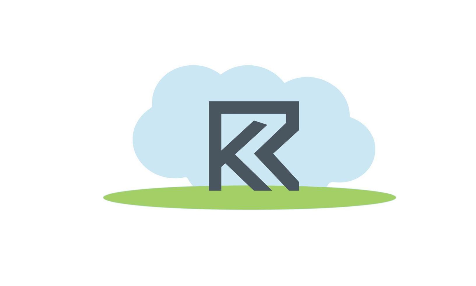 alphabet lettres initiales monogramme logo kr, kr, r et k vecteur