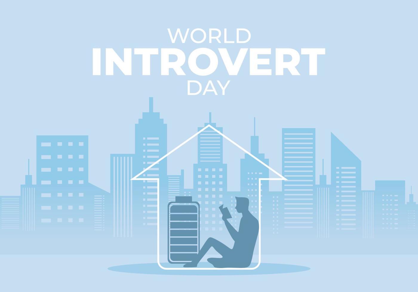 fond de la journée mondiale des introvertis célébré le 2 janvier. vecteur