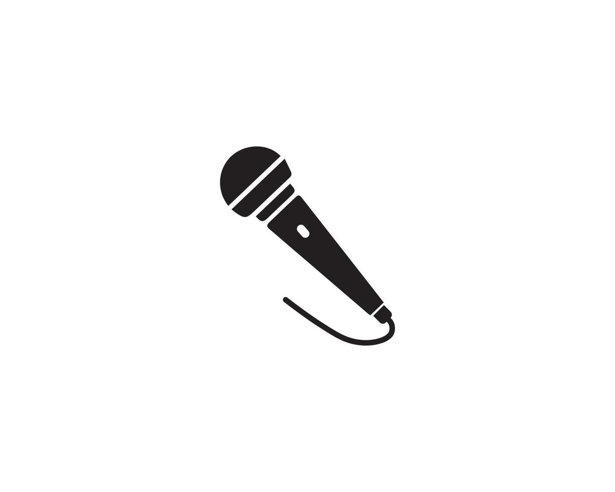 conception d'icône de vecteur de microphone noir