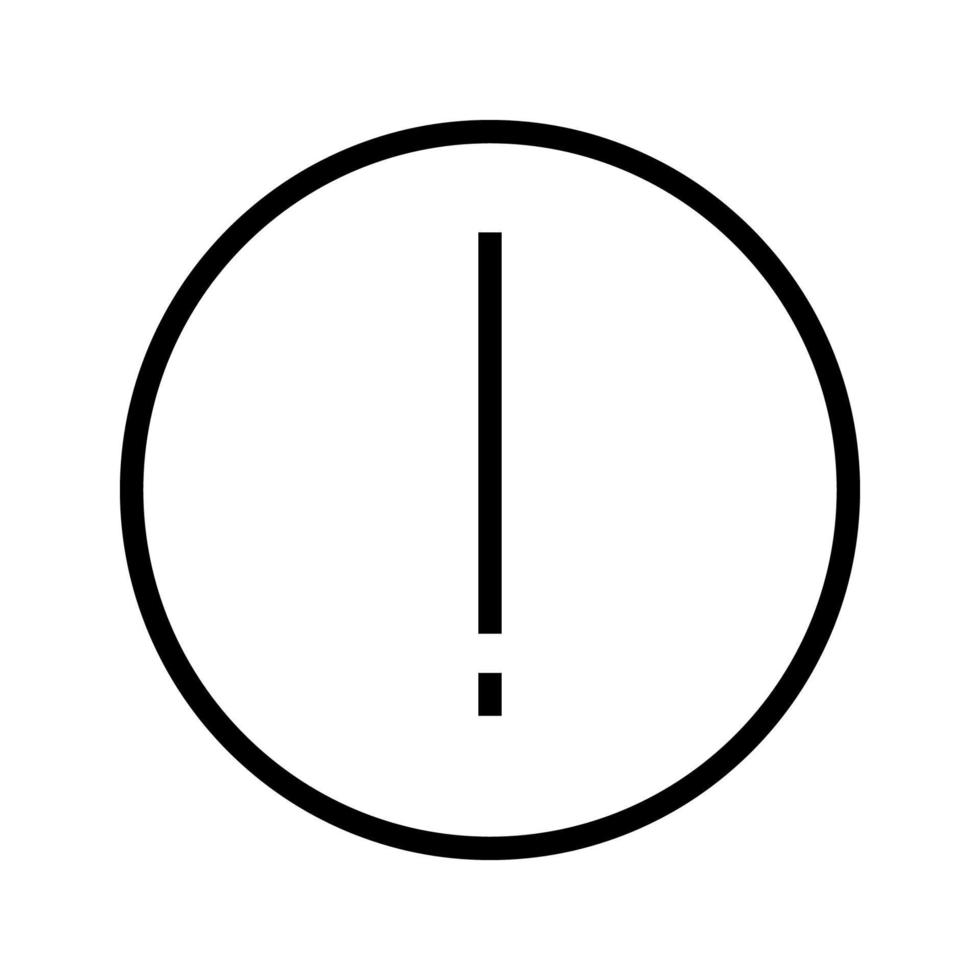 ligne d'icône de cercle d'alerte isolée sur fond blanc. icône noire plate mince sur le style de contour moderne. symbole linéaire et trait modifiable. illustration vectorielle de trait parfait simple et pixel. vecteur