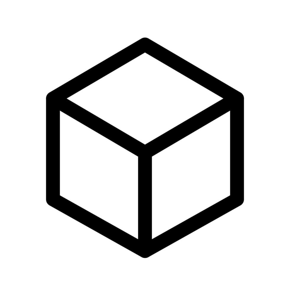 ligne d'icône de cube isolée sur fond blanc. icône noire plate mince sur le style de contour moderne. symbole linéaire et trait modifiable. illustration vectorielle de trait parfait simple et pixel. vecteur
