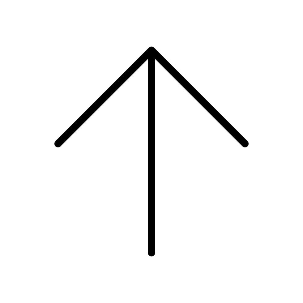 flèche vers le haut ligne d'icône isolée sur fond blanc. icône noire plate mince sur le style de contour moderne. symbole linéaire et trait modifiable. illustration vectorielle de trait parfait simple et pixel. vecteur