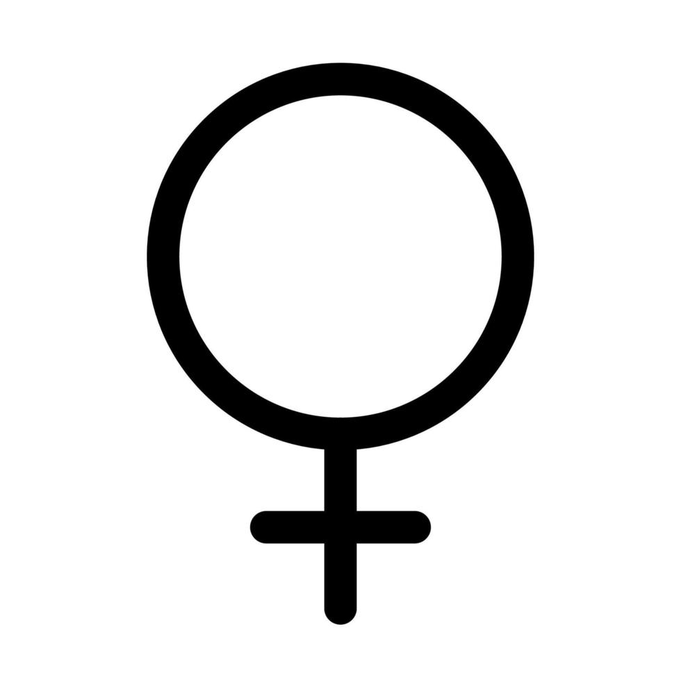 ligne d'icône féminine isolée sur fond blanc. icône noire plate mince sur le style de contour moderne. symbole linéaire et trait modifiable. illustration vectorielle de trait parfait simple et pixel. vecteur