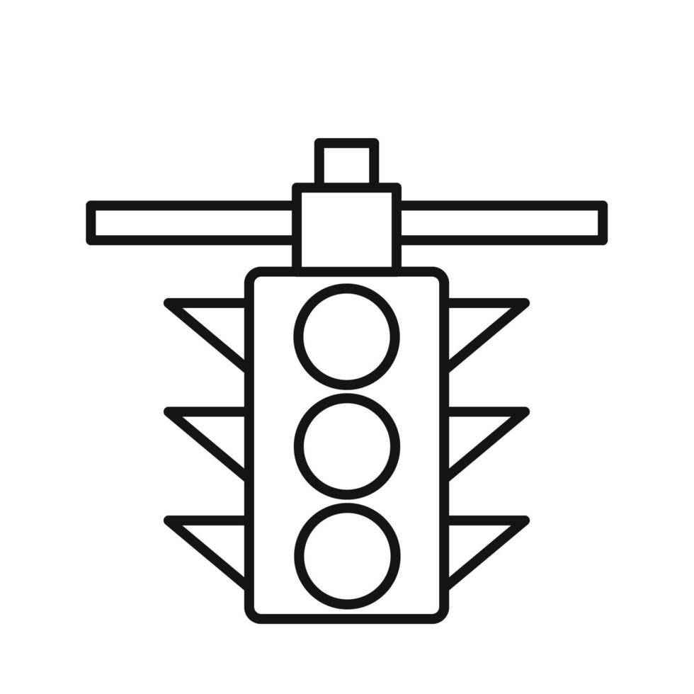 icône de ligne de feux tricolores isolée sur fond blanc. icône noire plate mince sur le style de contour moderne. symbole linéaire et trait modifiable. illustration vectorielle de trait parfait simple et pixel. vecteur
