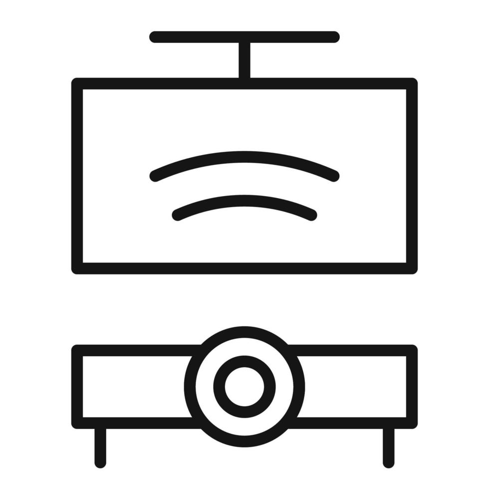 icône de ligne de projecteur isolé sur fond blanc. icône noire plate mince sur le style de contour moderne. symbole linéaire et trait modifiable. illustration vectorielle de trait parfait simple et pixel. vecteur