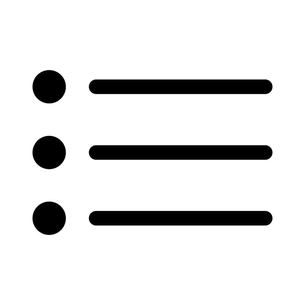 ligne d'icône de liste isolée sur fond blanc. icône noire plate mince sur le style de contour moderne. symbole linéaire et trait modifiable. illustration vectorielle de trait parfait simple et pixel. vecteur