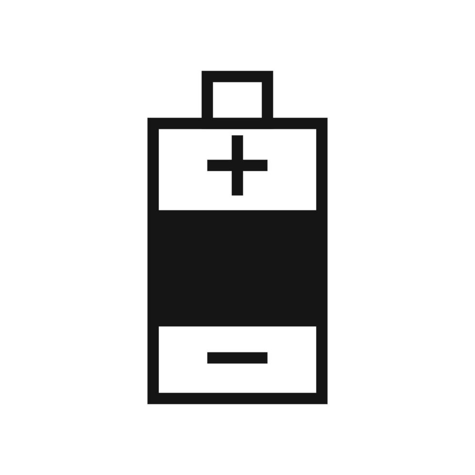 icône de ligne de batterie isolée sur fond blanc. icône noire plate mince sur le style de contour moderne. symbole linéaire et trait modifiable. illustration vectorielle de trait parfait simple et pixel. vecteur