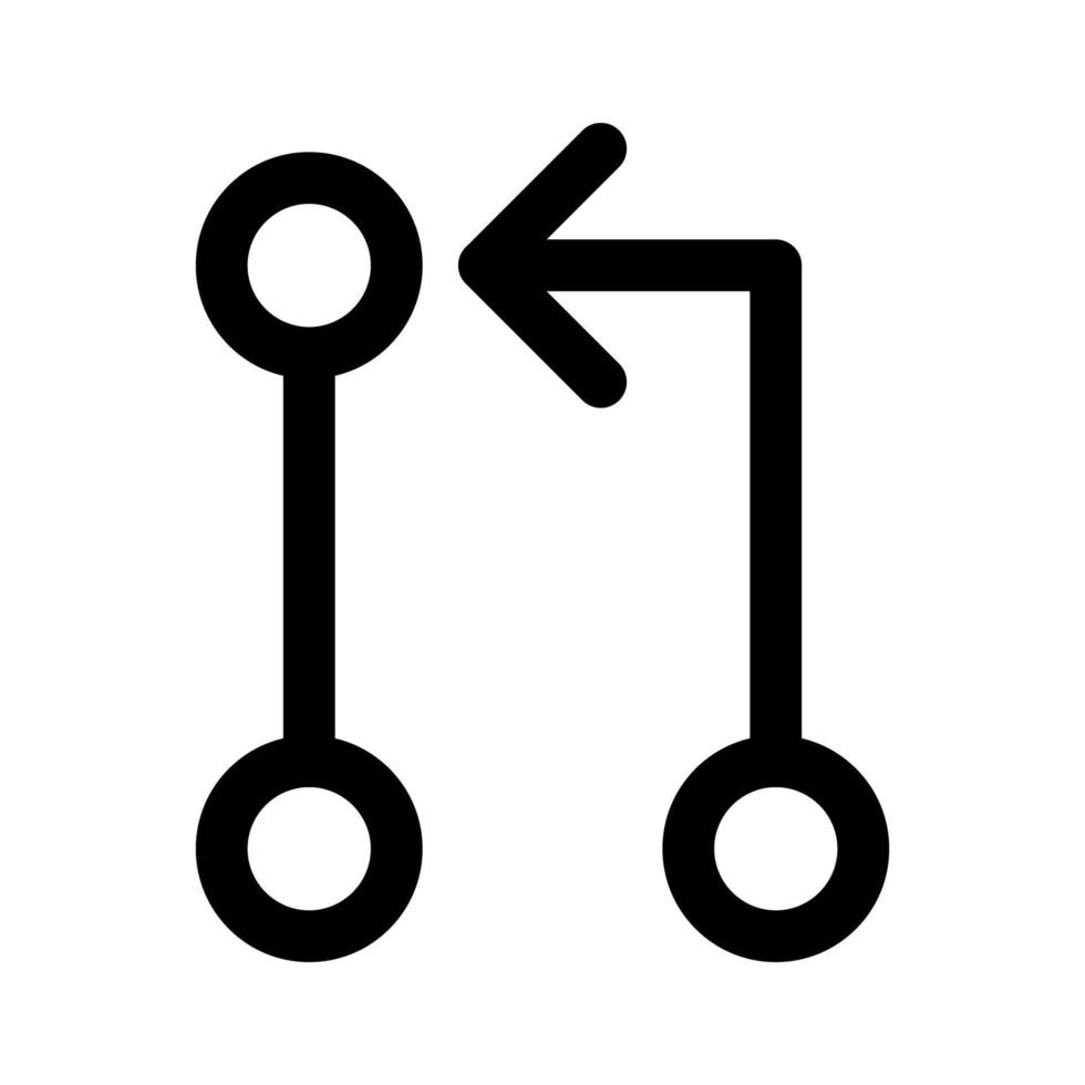 ligne d'icône de demande d'extraction git isolée sur fond blanc. icône noire plate mince sur le style de contour moderne. symbole linéaire et trait modifiable. illustration vectorielle de trait parfait simple et pixel. vecteur