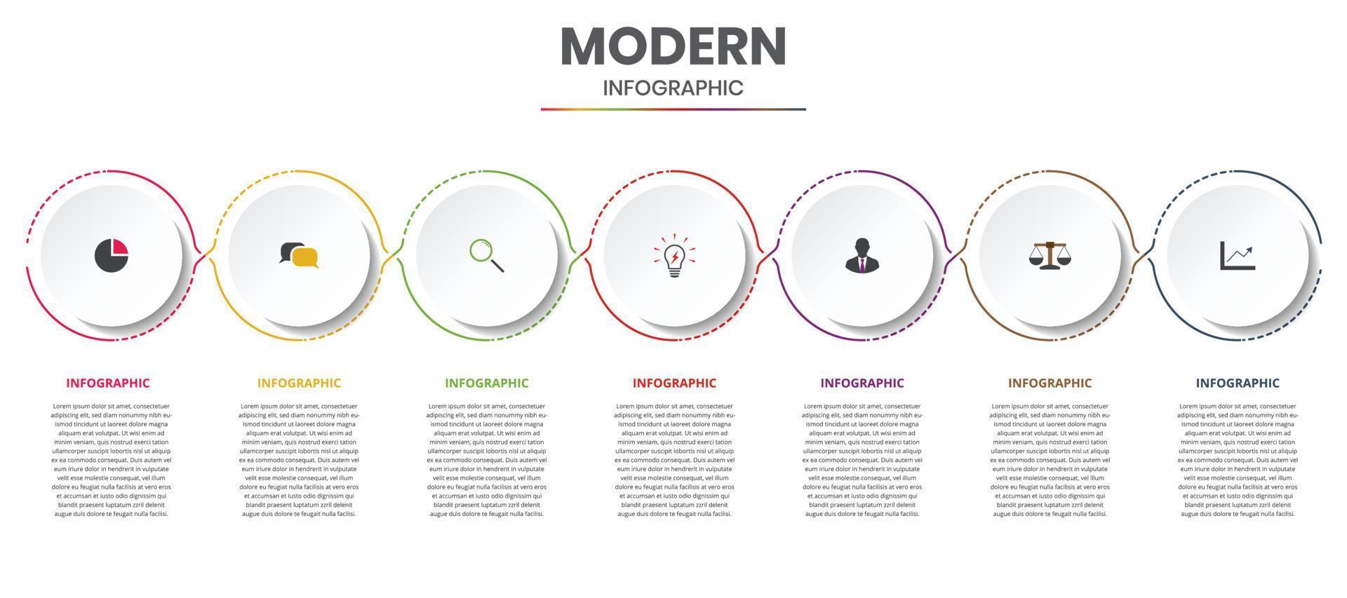 vecteur de modèle d'infographie moderne avec bouton rond