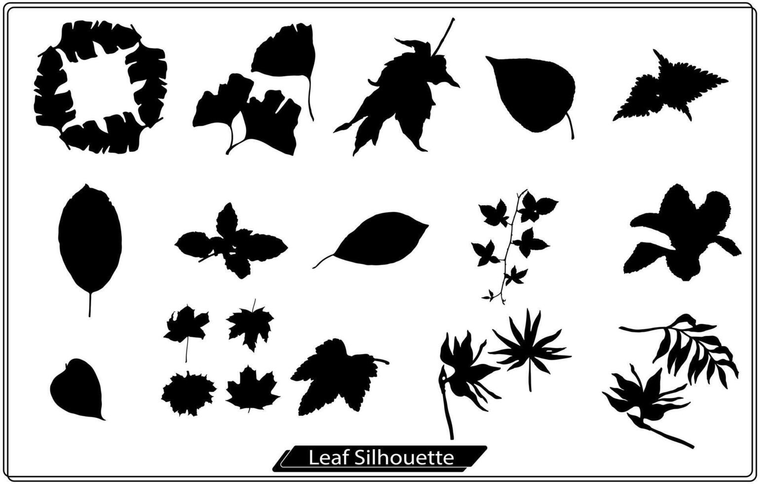 ensemble de silhouette de feuille décorative gratuite vecteur