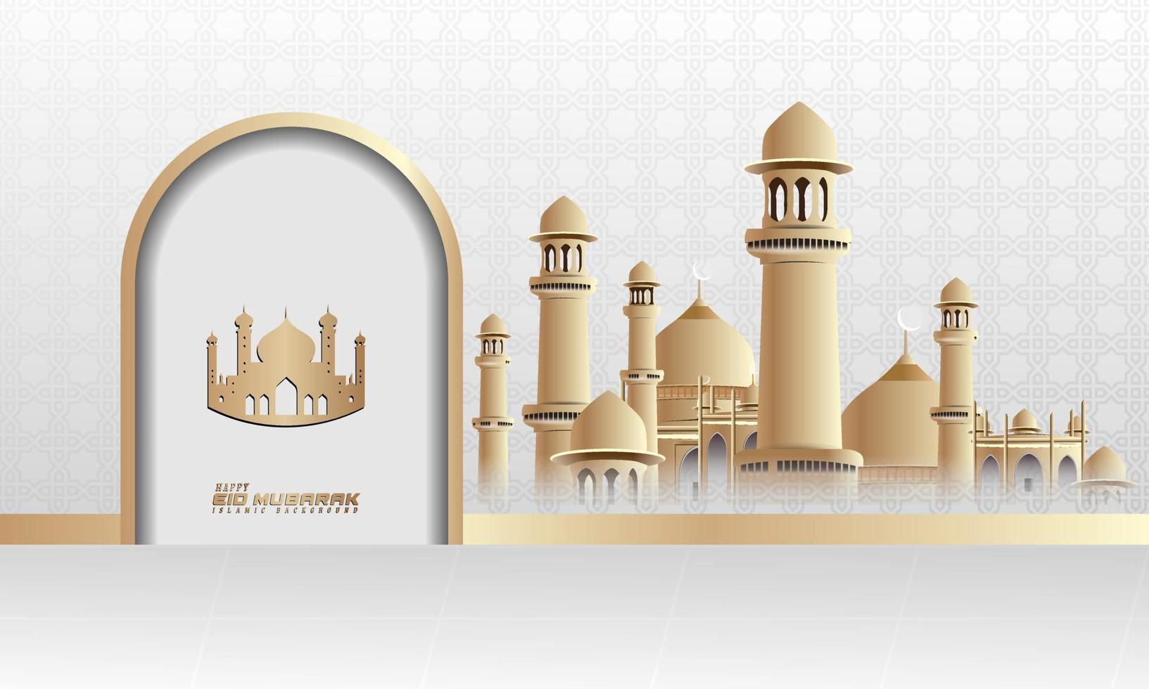 fond de conception de carte de salutations islamiques ramadan kareem avec ornement classique et mosquée vecteur
