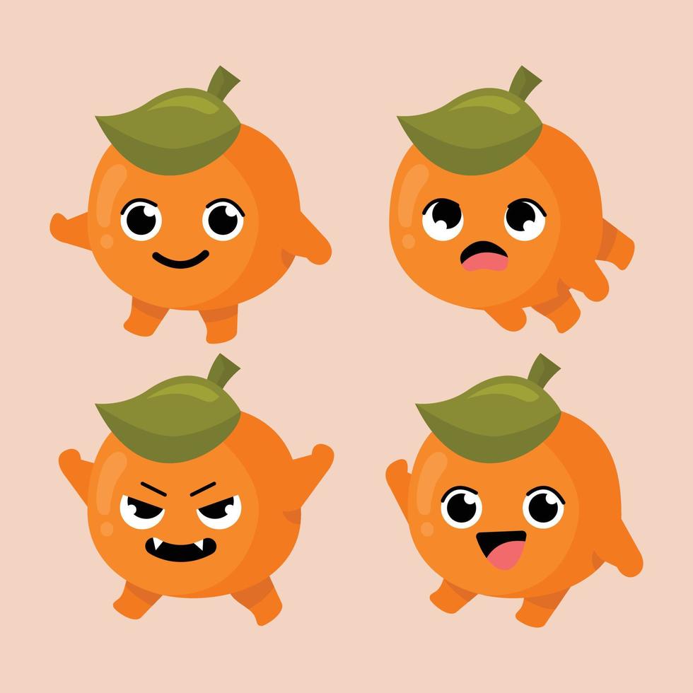 illustration de personnage orange mignon vecteur