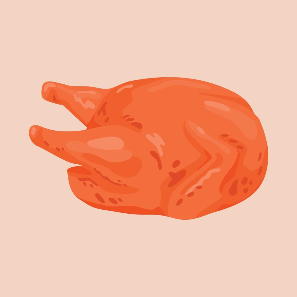 illustration d'un poulet rôti entier vecteur