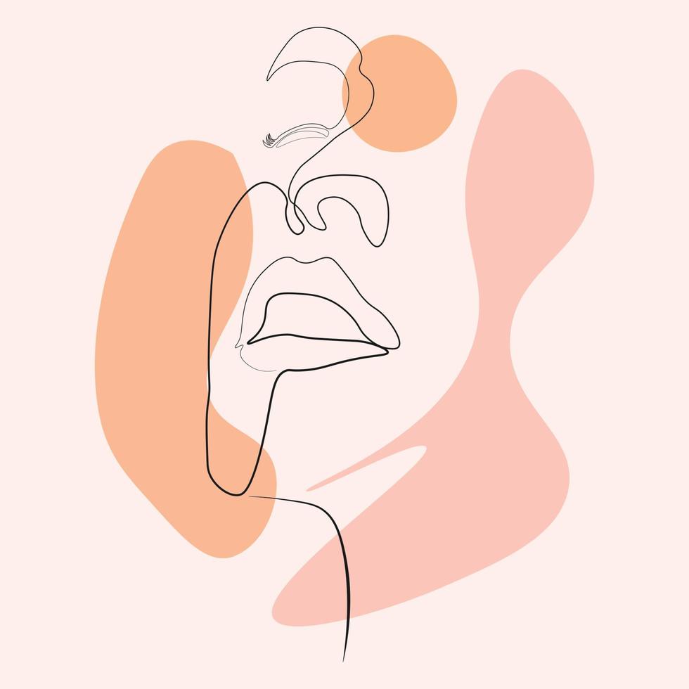 contour des femmes minimalistes visage potrait dessiné à la main vecteur