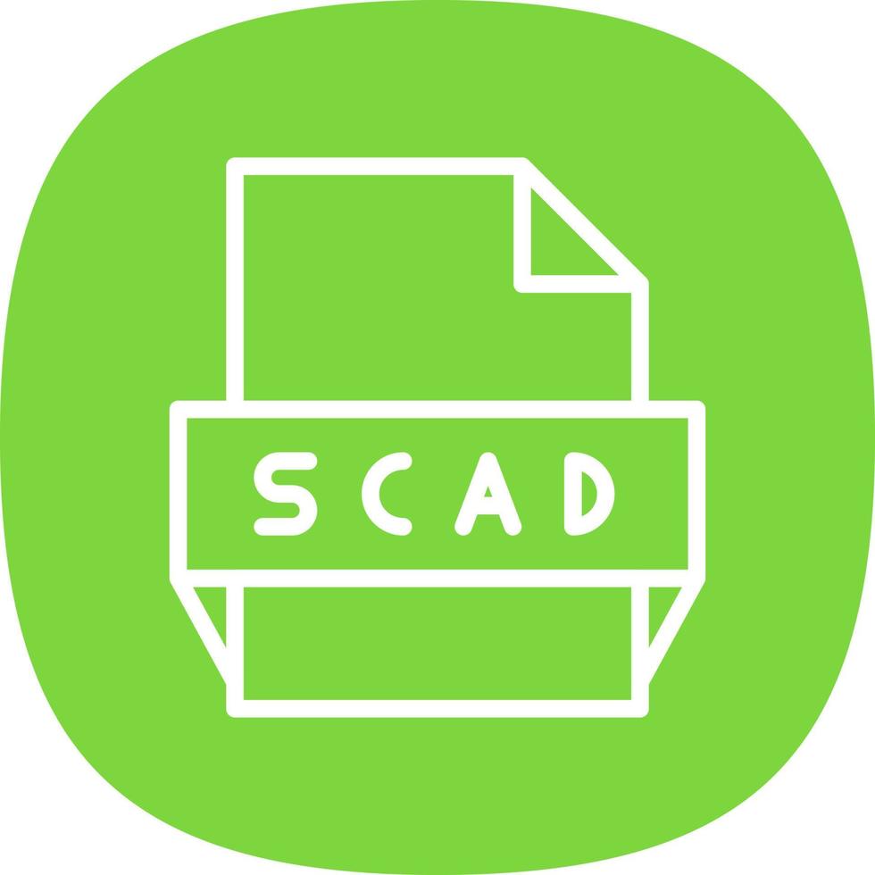 icône de format de fichier scad vecteur