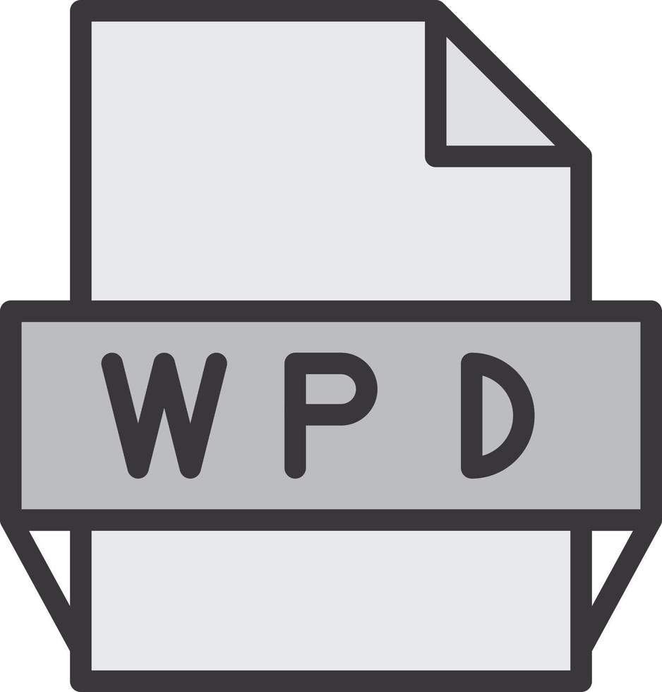 icône de format de fichier wpd vecteur