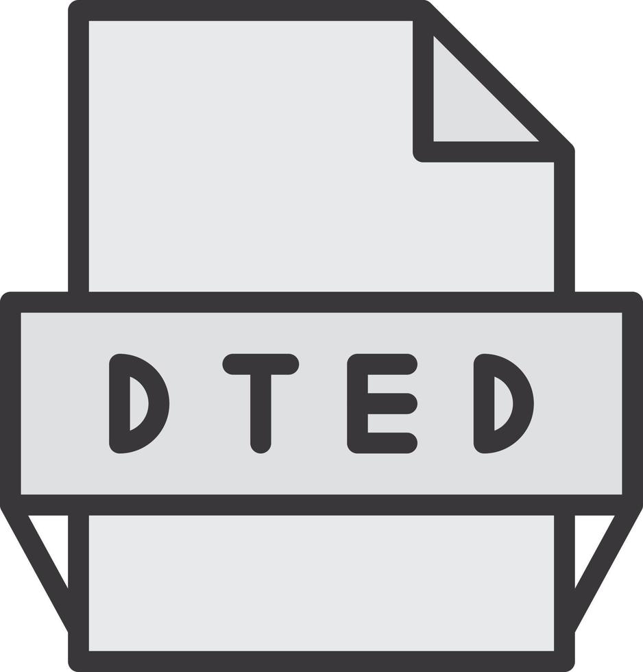 icône de format de fichier dted vecteur
