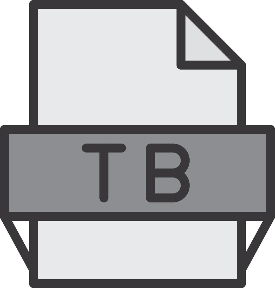 icône de format de fichier tb vecteur
