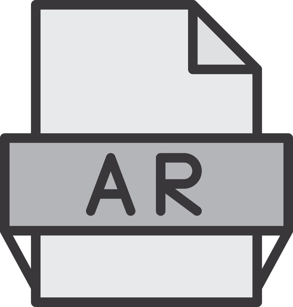 icône de format de fichier ar vecteur