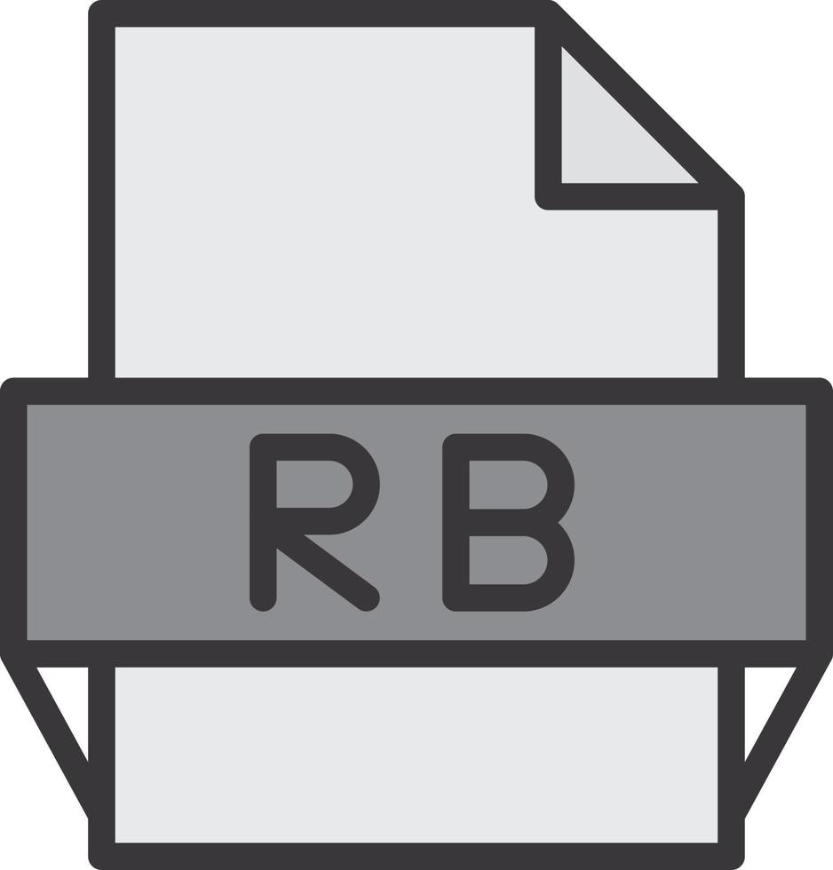 icône de format de fichier rb vecteur