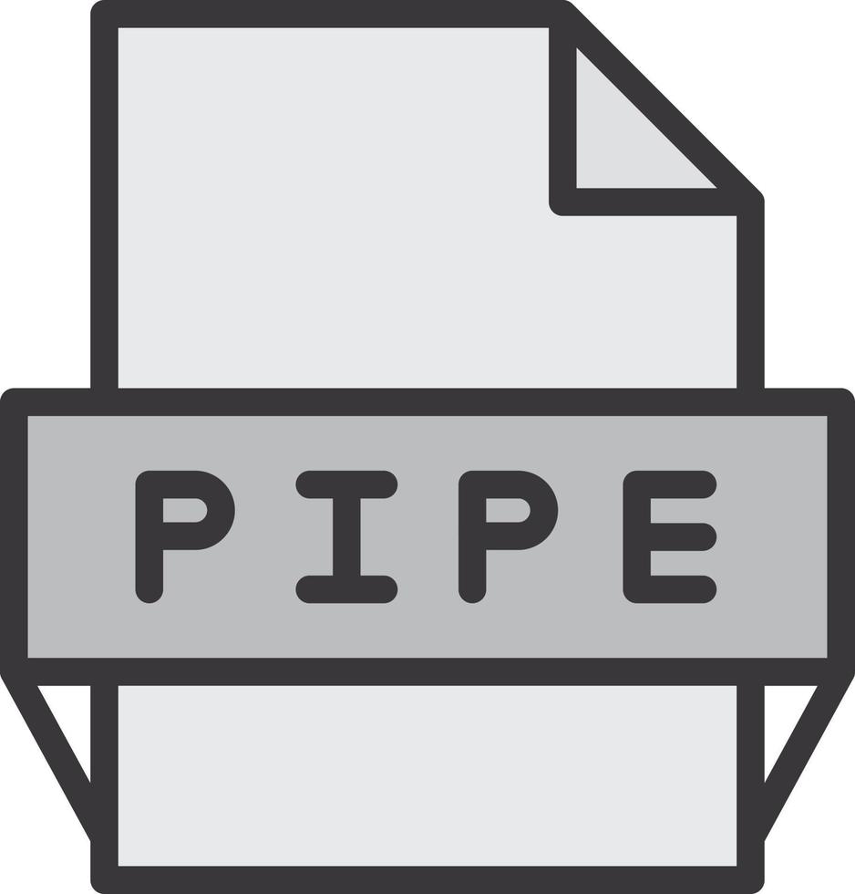 icône de format de fichier pipe vecteur