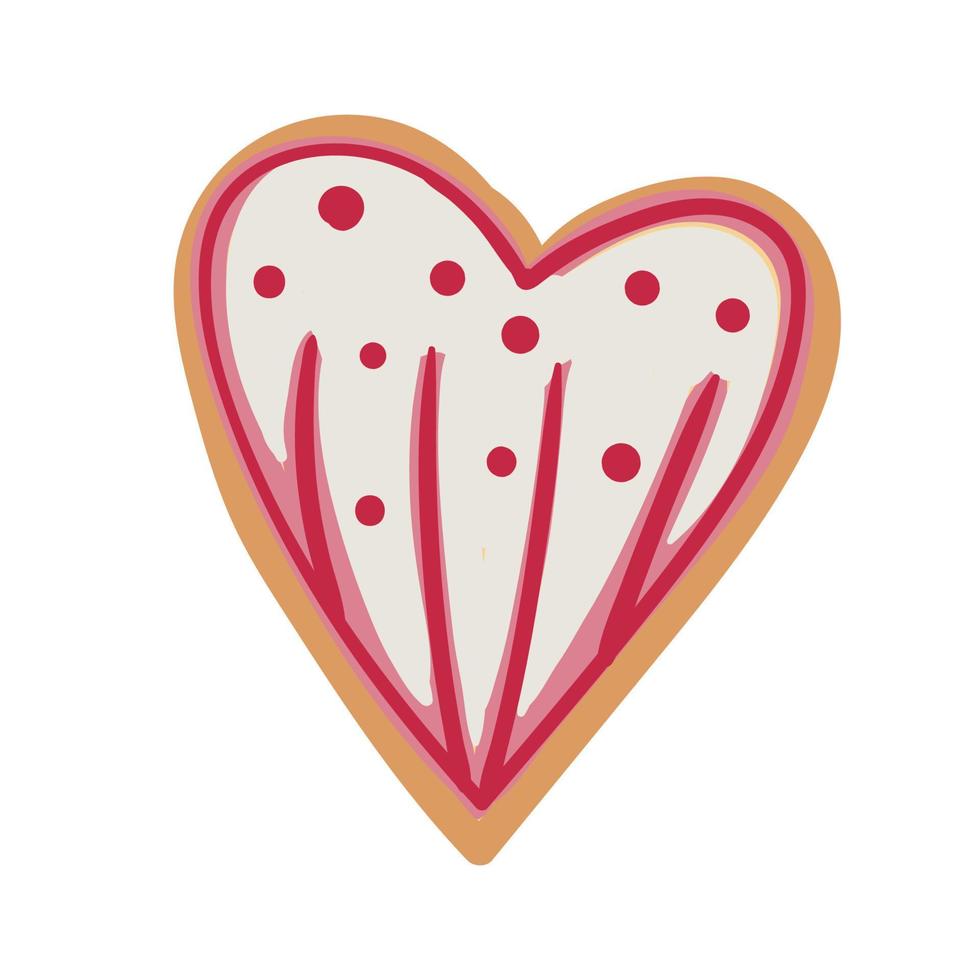 biscuits pour la saint valentin, objets déco pour la fête des mères, la saint valentin, la fête des femmes et la saint valentin. style de dessin animé, illustration vectorielle. vecteur