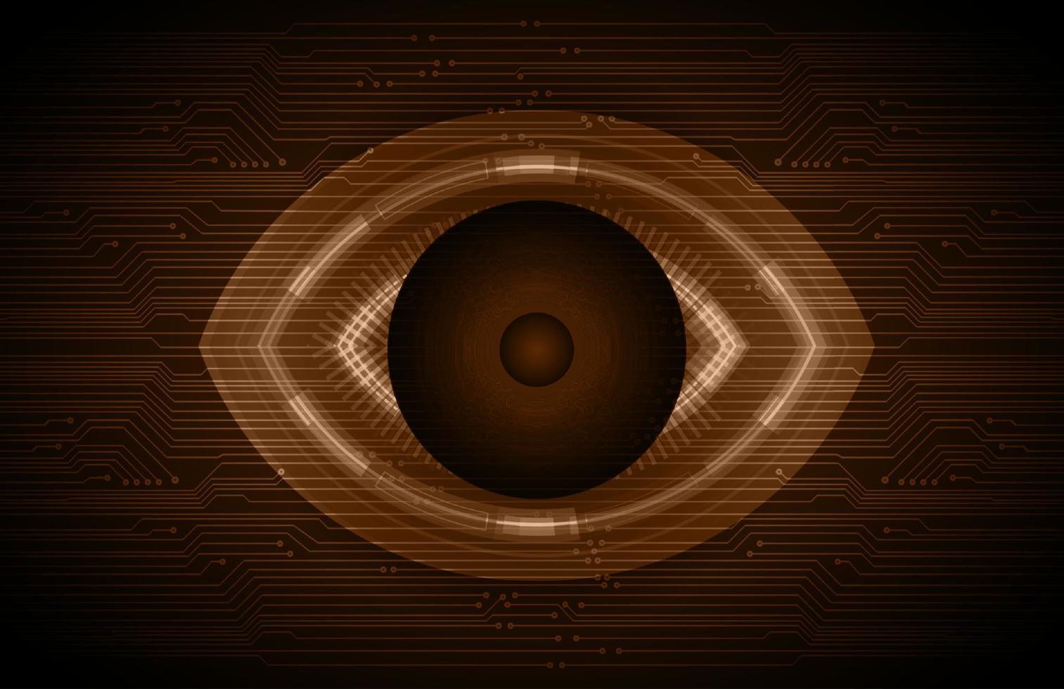 oeil holographique moderne sur fond de technologie vecteur