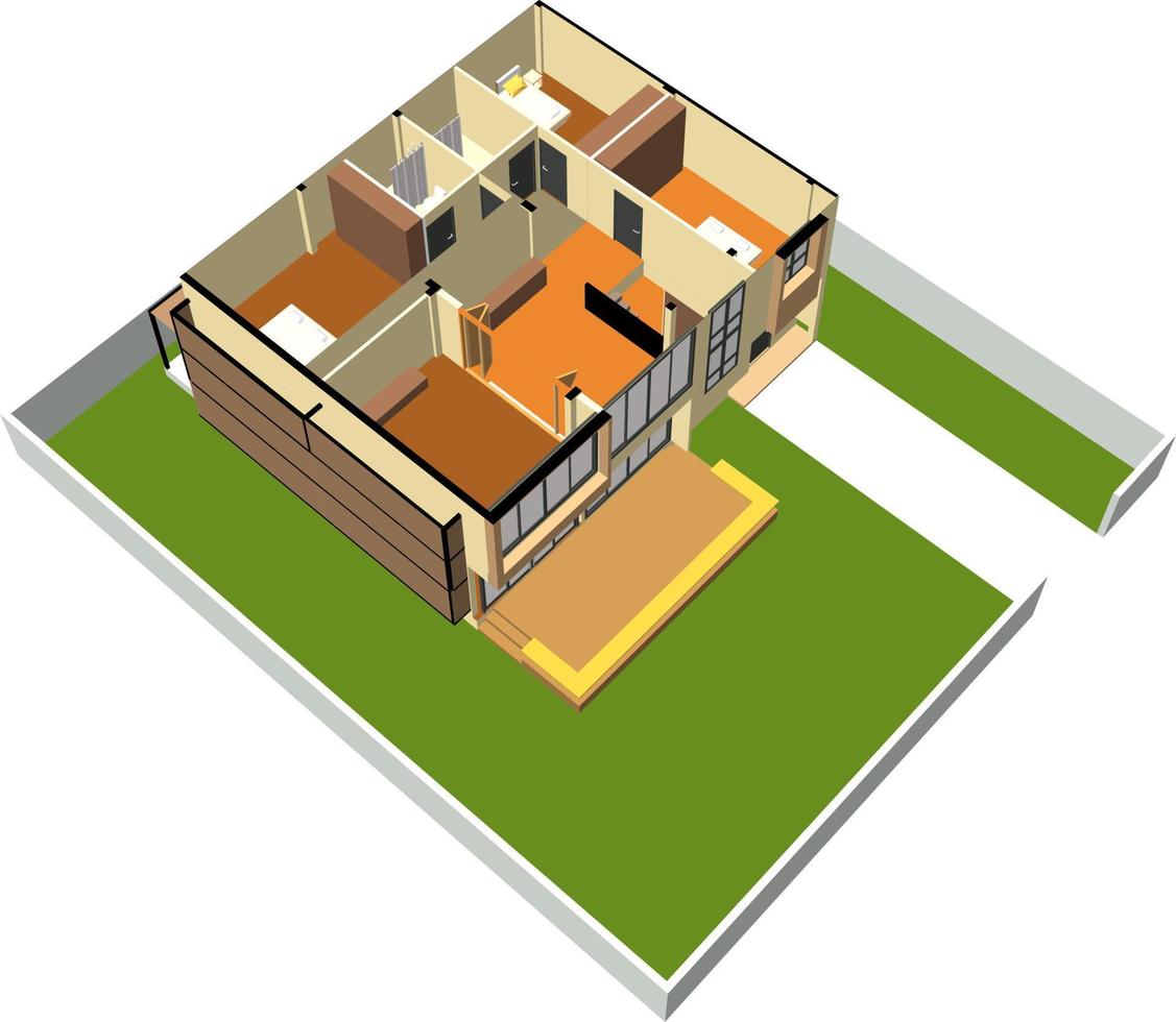 3d illustration du projet de construction vecteur