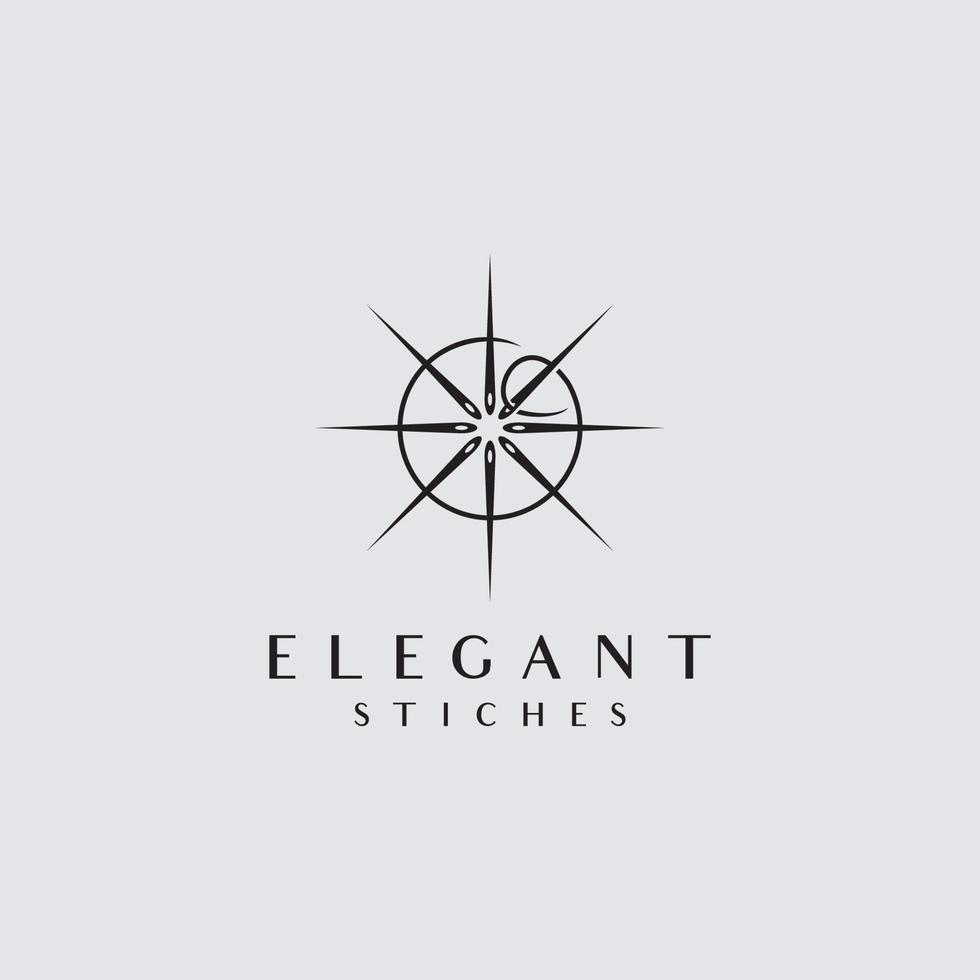 logo élégant de couture avec la couleur noire vecteur