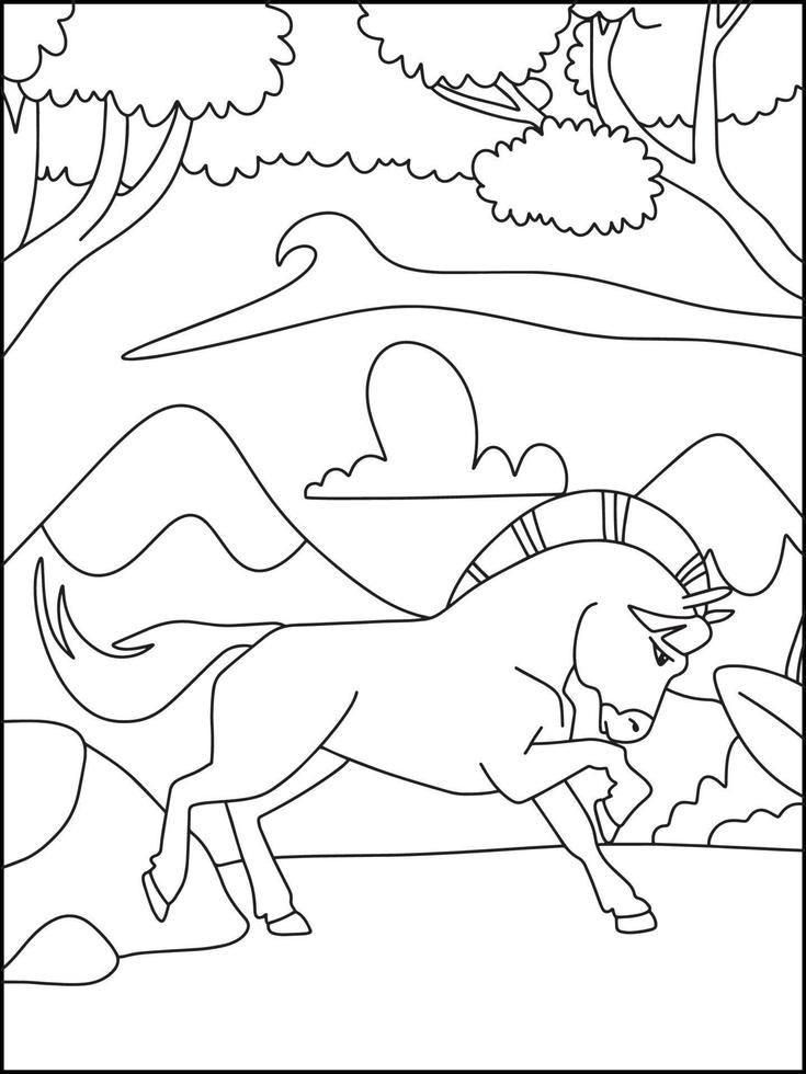coloriages de chevaux pour les enfants - cahier de coloriage vecteur