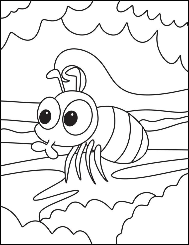 Coloriages d'insectes mignons pour les enfants vecteur