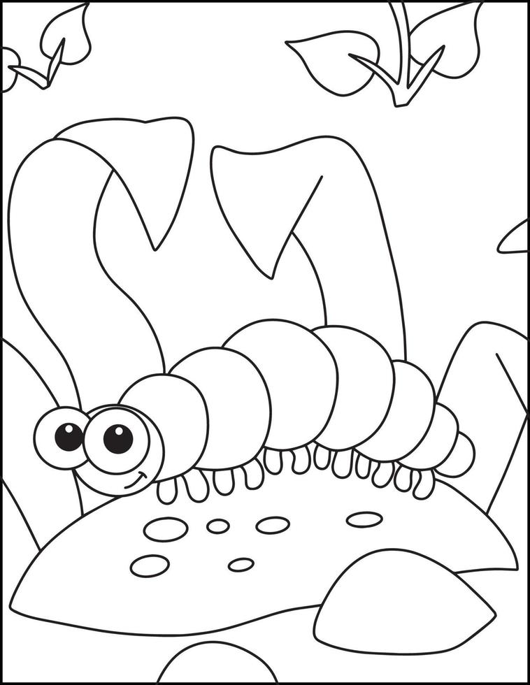 Coloriages d'insectes mignons pour les enfants vecteur