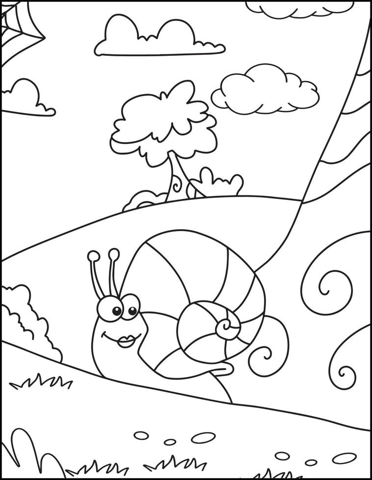 Coloriages d'insectes mignons pour les enfants vecteur