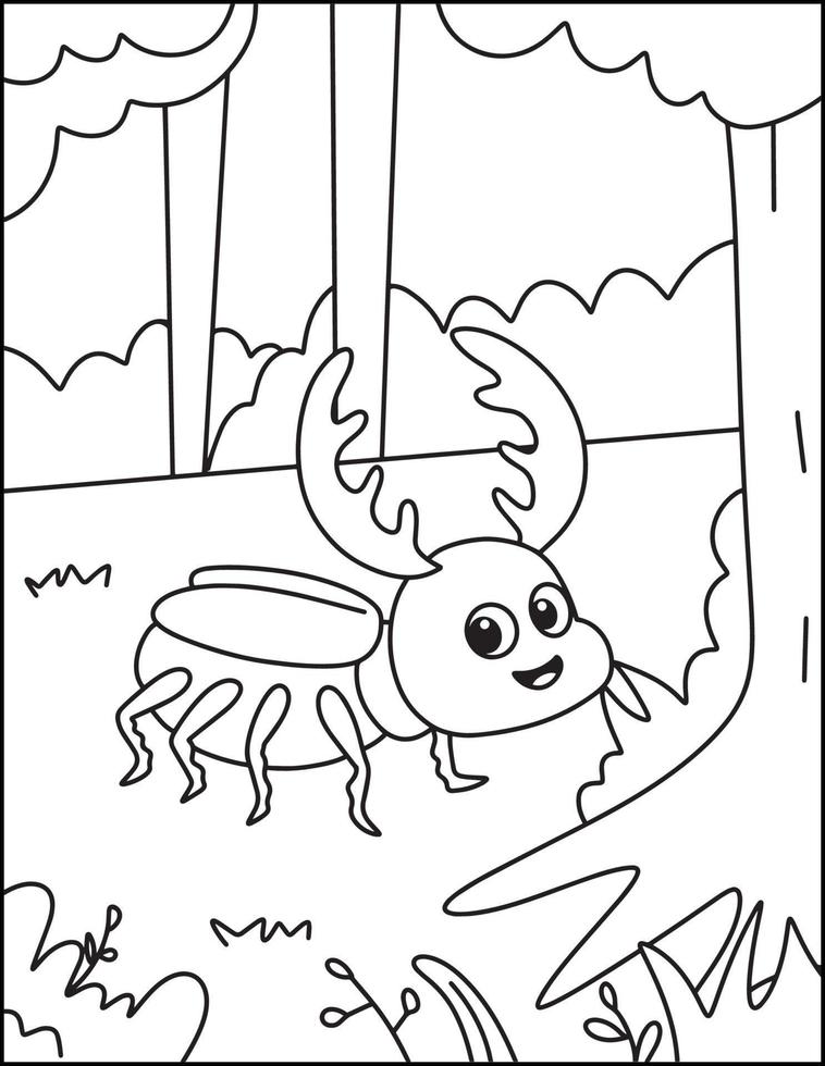 Coloriages d'insectes mignons pour les enfants vecteur