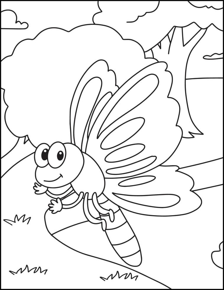 Coloriages d'insectes mignons pour les enfants vecteur